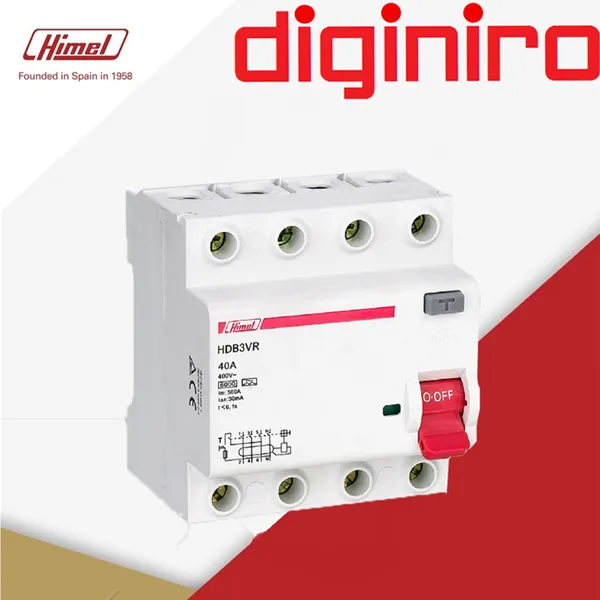 کلید 4 پل محافظ جان هیمل در فروشگاه اینترنتی دیجی نیرو_60 RCCB (Residual Current Circuit Breaker) یا کلید جریان باقیمانده، دستگاهی است که نشتی جریان را تشخیص داده و مدار را در صورت بروز نشتی قطع میکند. این کلیدها برای حفاظت از افراد در برابر شوک الکتریکی و جلوگیری از آتشسوزی ناشی از نشتی جریان طراحی شدهاند. برای تهیه این کلید 4 پل می توانید از فروشگاه اینترنتی دیجی نیرو اقدام به خرید نمایید