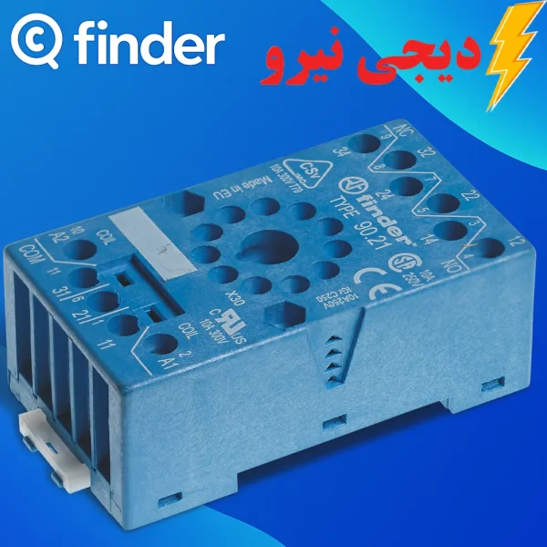 سوکت 11 پایه 9021 فیندر (FINDER) نصب رله‌های سری 6013 و روی مدار چاپی
