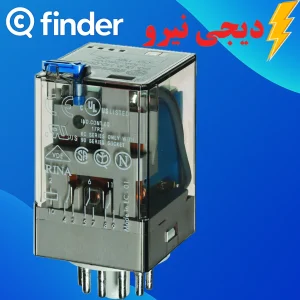 رله 2 کنتاکت 8 پایه 12 ولت DC سری 60 فیندر (FINDER) 601290120040 نصب بر روی سوکت‌های سری 90
