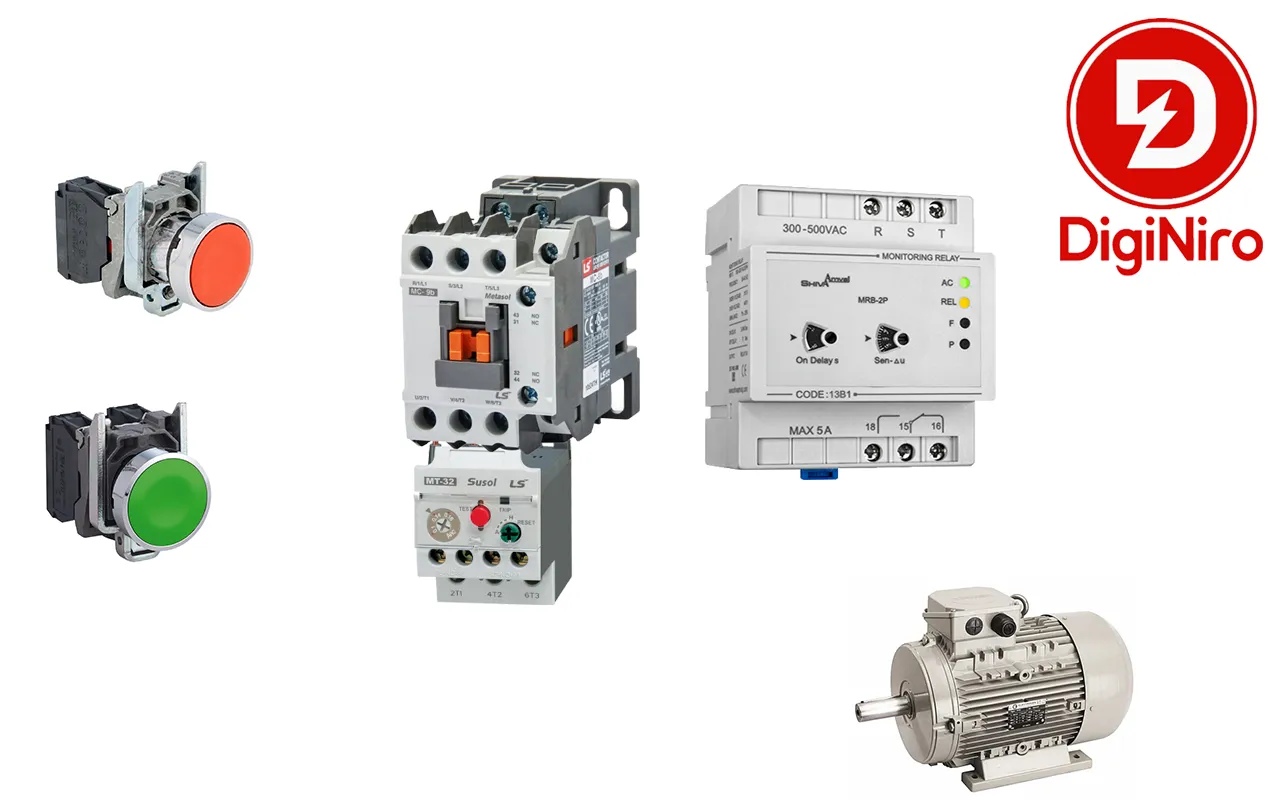 آموزش مدار راه اندازی تک ضرب تابلو برق سه فاز در دیجی نیرو