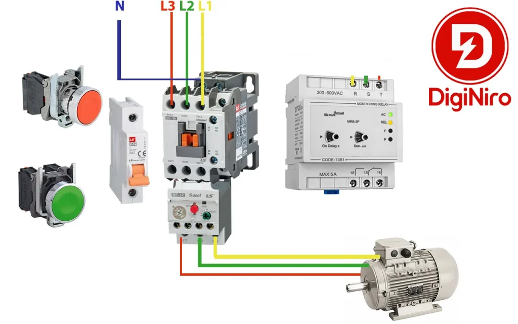 مدار قدرت تک ضرب تابلو برق سه فاز فروش تجهیزات تابلو برق سه فاز با بهترین کیفیت و ضمانت اصلی در دیجی نیرو